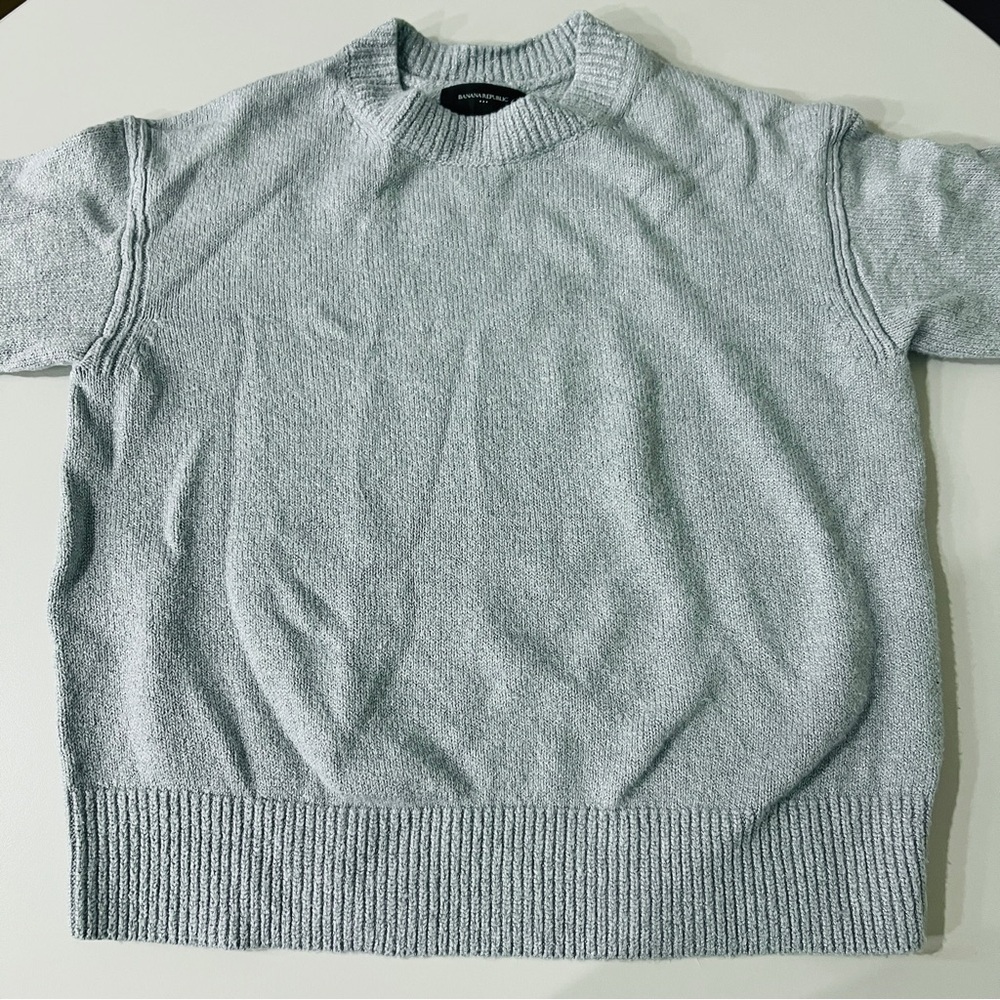 Banana Republic Cozy Shimmer Pullover Sweater - Aquamarine (S)